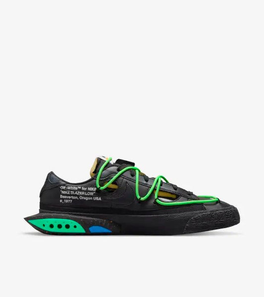 Blazer Low x Off-White ™️ Black and Electro Green FEKETE UTCAI CIPŐ - Golyó Sport #Image size#