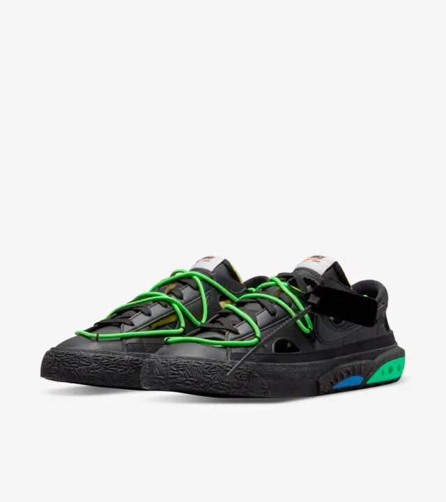 Blazer Low x Off-White ™️ Black and Electro Green FEKETE UTCAI CIPŐ - Golyó Sport #Image size#
