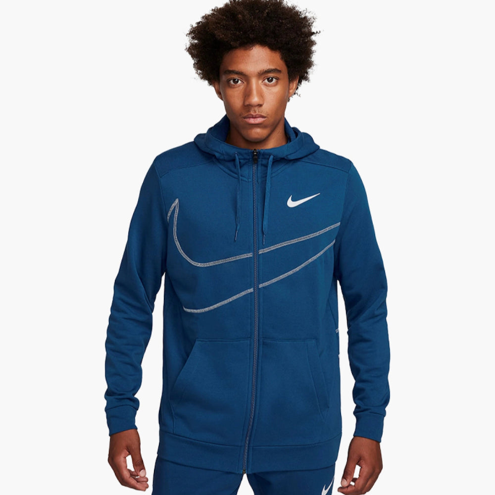 Nike Dri-FIT Férfi "Kék" Cipzáras Fitnesz Kapucnis Férfi Pamut Melegítő Szett