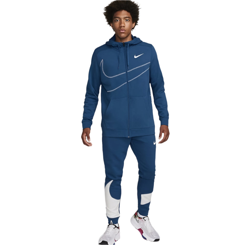 Nike Dri-FIT Férfi "Kék" Cipzáras Fitnesz Kapucnis Férfi Pamut Melegítő Szett