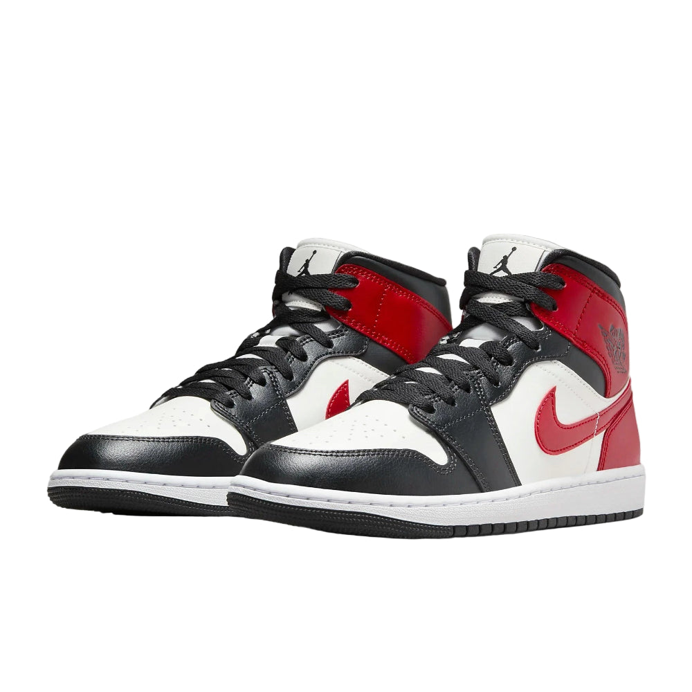 Jordan 1 Mid Gym Red Off Noir