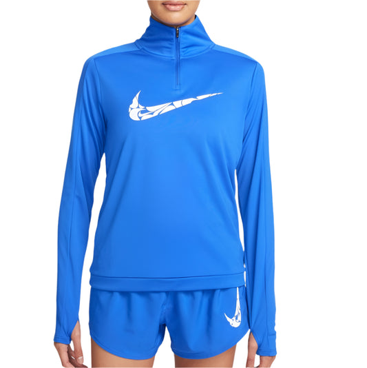 Nike Swoosh Dri-FIT Rövid Cipzáras "Kék" Női Aláöltözet