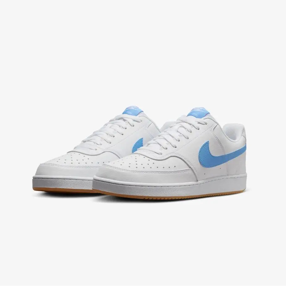 Nike Court Vision Low "fehér/gumi sárga/egyetemi kék" Férfi Utcai Cipő