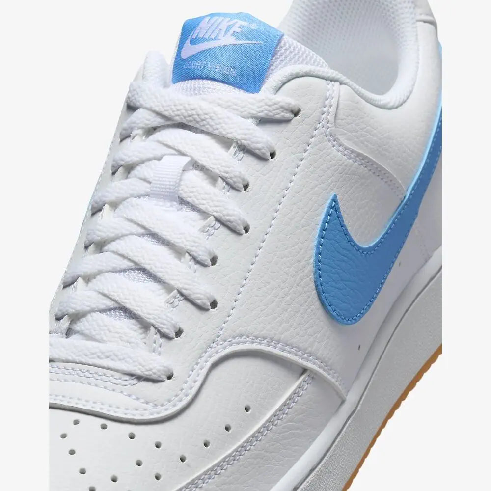 Nike Court Vision Low "fehér/gumi sárga/egyetemi kék" Férfi Utcai Cipő