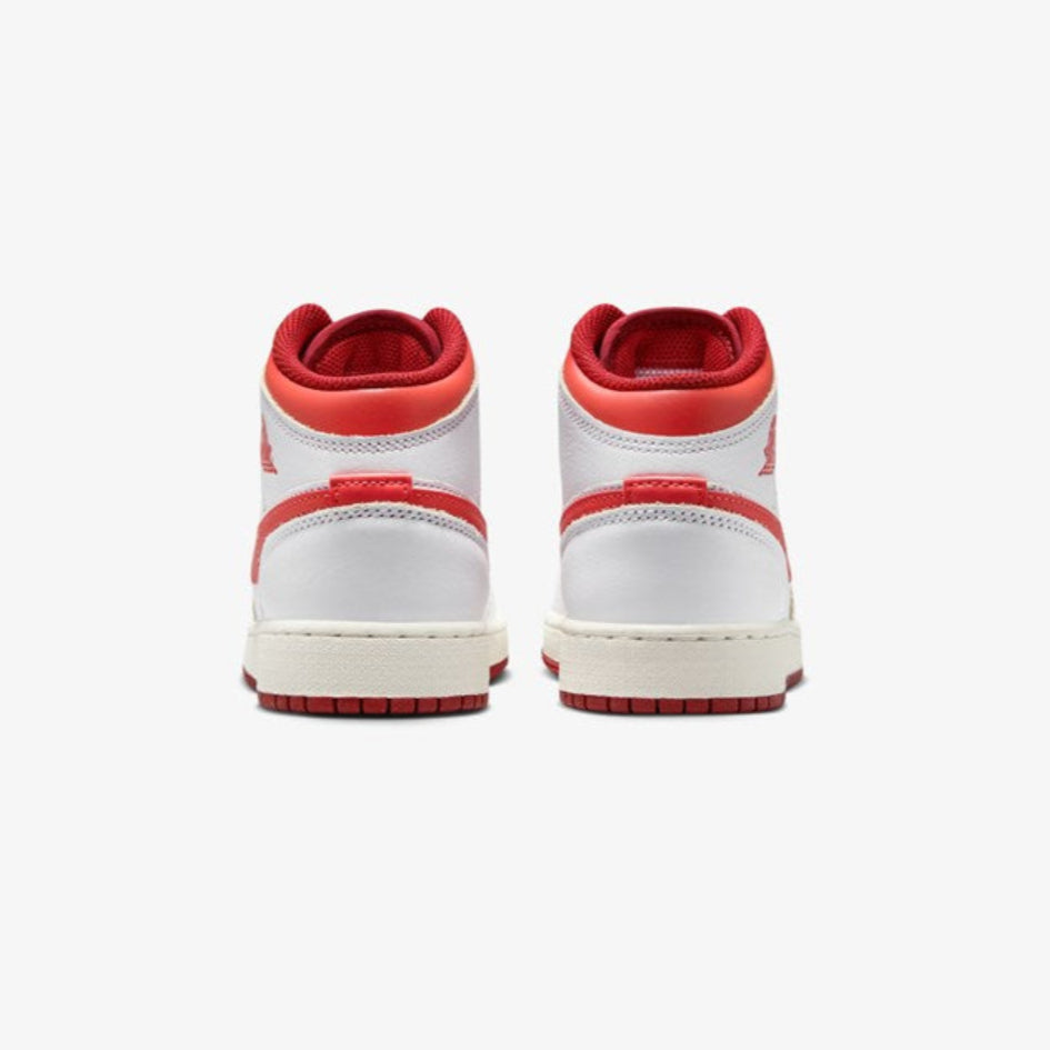 Air Jordan 1 Mid SE "White Dune Red" (GS)
