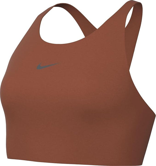 Nike sportmelltartó Donna NY Dri-Fit Alate Curve melltartó, sötét rozsda