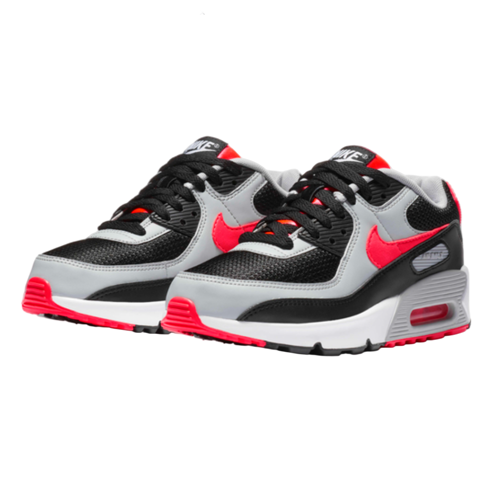 Nike Air Max 90 Black Radiant Red Wolf Grey (GS)