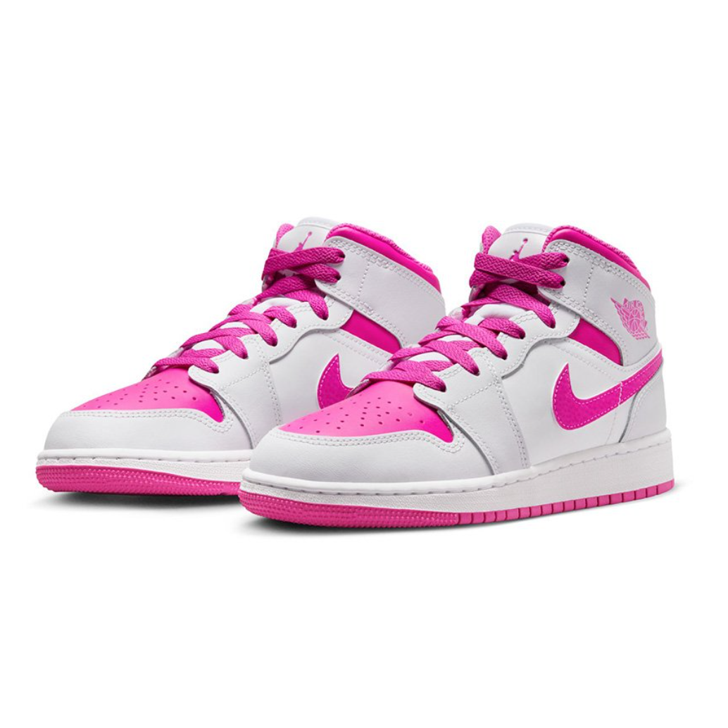 Air Jordan 1 Mid GS "Iris Whisper/Fire Pink"
