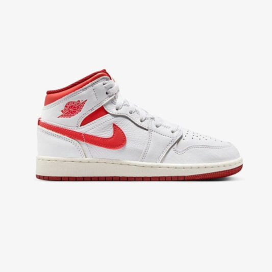 Air Jordan 1 Mid SE "White Dune Red" (GS) - Golyó Sport