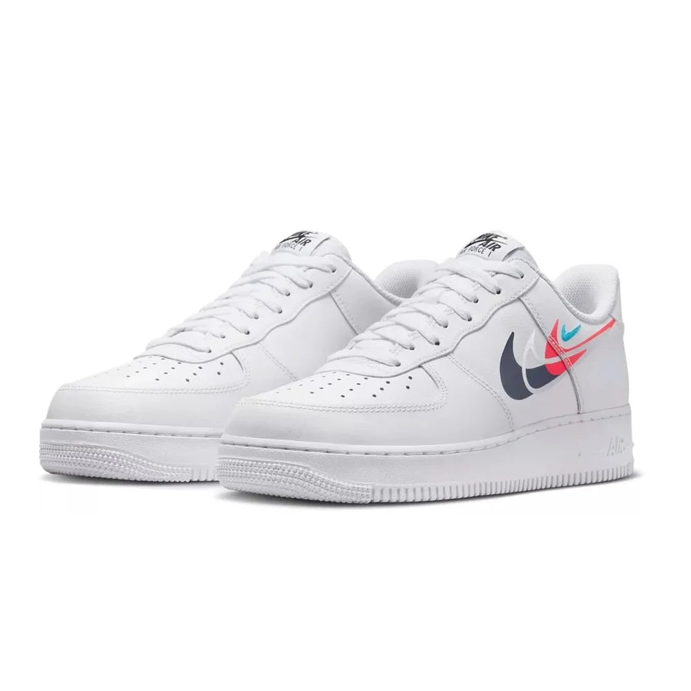 NIKE AIR FORCE 1 LOW '07 QUADRUPLE SWOOSH WHITE NAVY CRIMSON