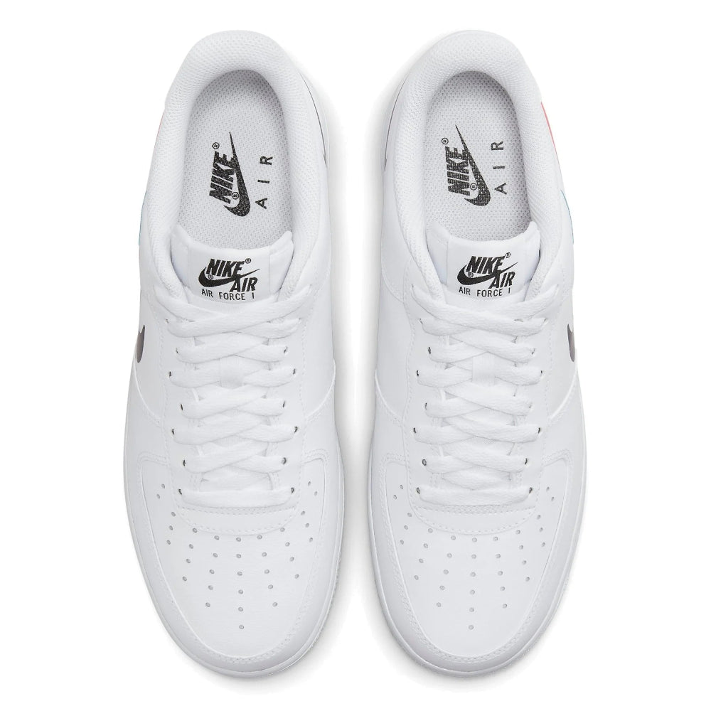 NIKE AIR FORCE 1 LOW '07 QUADRUPLE SWOOSH WHITE NAVY CRIMSON