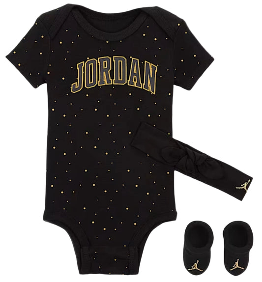 Jordan Infant Jersey "3 darabos dobozos" - Black/Gold Baby Szett