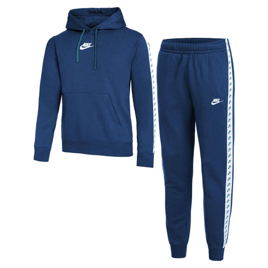 Nike Club Fleece Graphic Kapucnis "Kék" Férfi Pamut Melegítő Szett - Golyó Sport