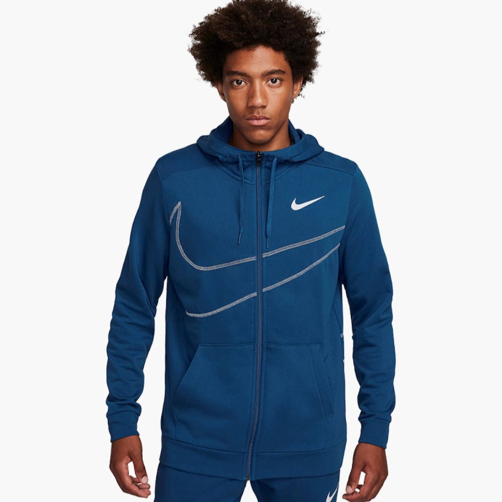 Nike Dri - FIT Férfi "Kék" Cipzáras Fitnesz Kapucnis Férfi Pamut Melegítő Szett - Golyó Sport