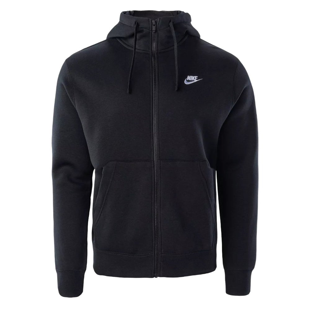 Nike Sportswear Club "Fekete" Férfi hosszú cipzáras kapucnis pulóver - Golyó Sport