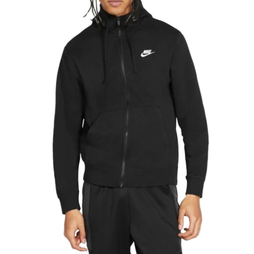 Nike Sportswear Club "Fekete" Férfi hosszú cipzáras kapucnis pulóver - Golyó Sport