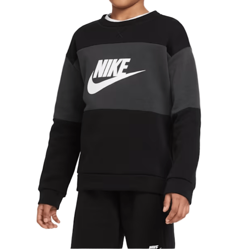Nike Sportswear French Terry "Fekete/Szürke" Gyerek Pulóver - Golyó Sport