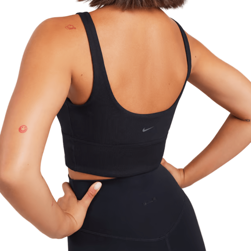 Nike Zenvy Rib párnázás nélküli, hosszú "Fekete" sportmelltartó - Golyó Sport