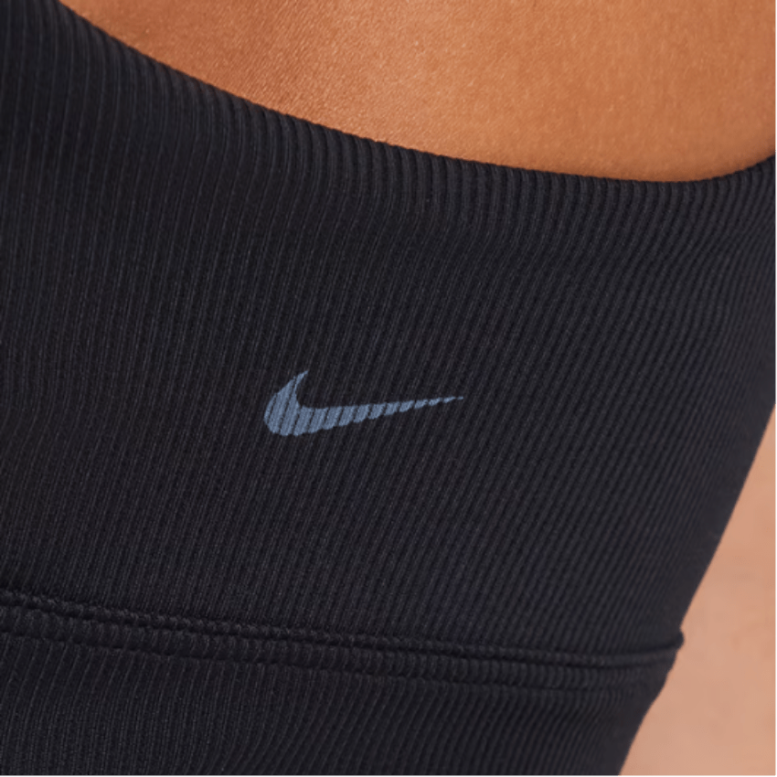 Nike Zenvy Rib párnázás nélküli, hosszú "Fekete" sportmelltartó - Golyó Sport